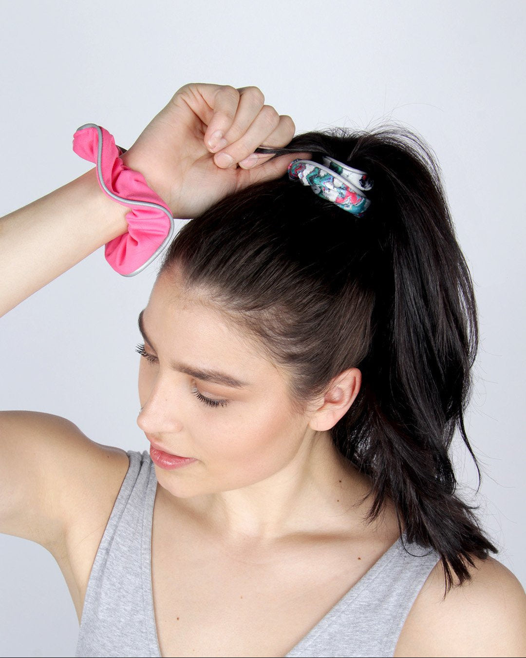 Printed Reflective Athletic Scrunchies